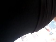 Candid ass black yoga pants 