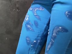 Slime fetish slut rubbing
