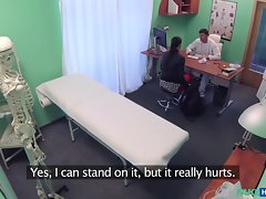sexy babe gets help from the pervert doctor