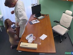 hot chick thanked the doctor by giving him a blowjob