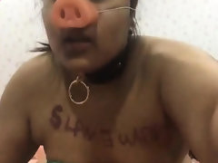 BDSM Slave pig nose and deepthroat