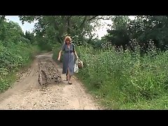 Blonde mature farm woman attacked and abused in...