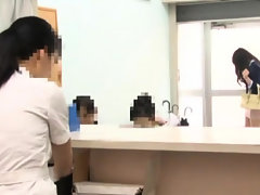 Japan nurse bows arse for sex and tries a large one