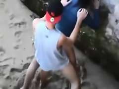 Teenagers caught fucking in public from above