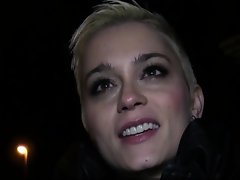 Short haired blonde fucked outdoors