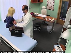 Squirting euro fingered and fucked by her dr